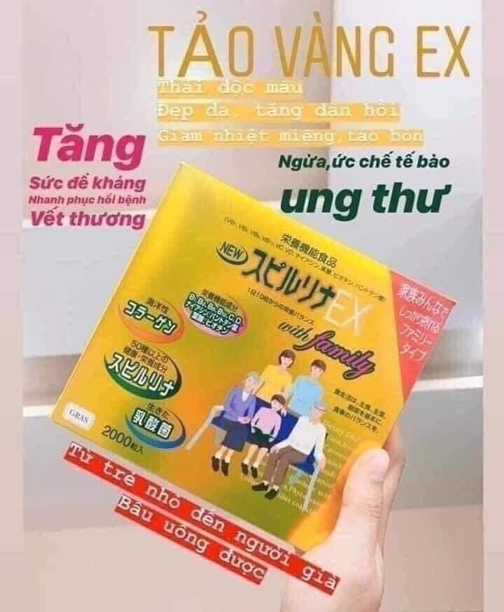 Tảo vàng cao cấp Spirulina EX 2000 viên (set 2 chai)