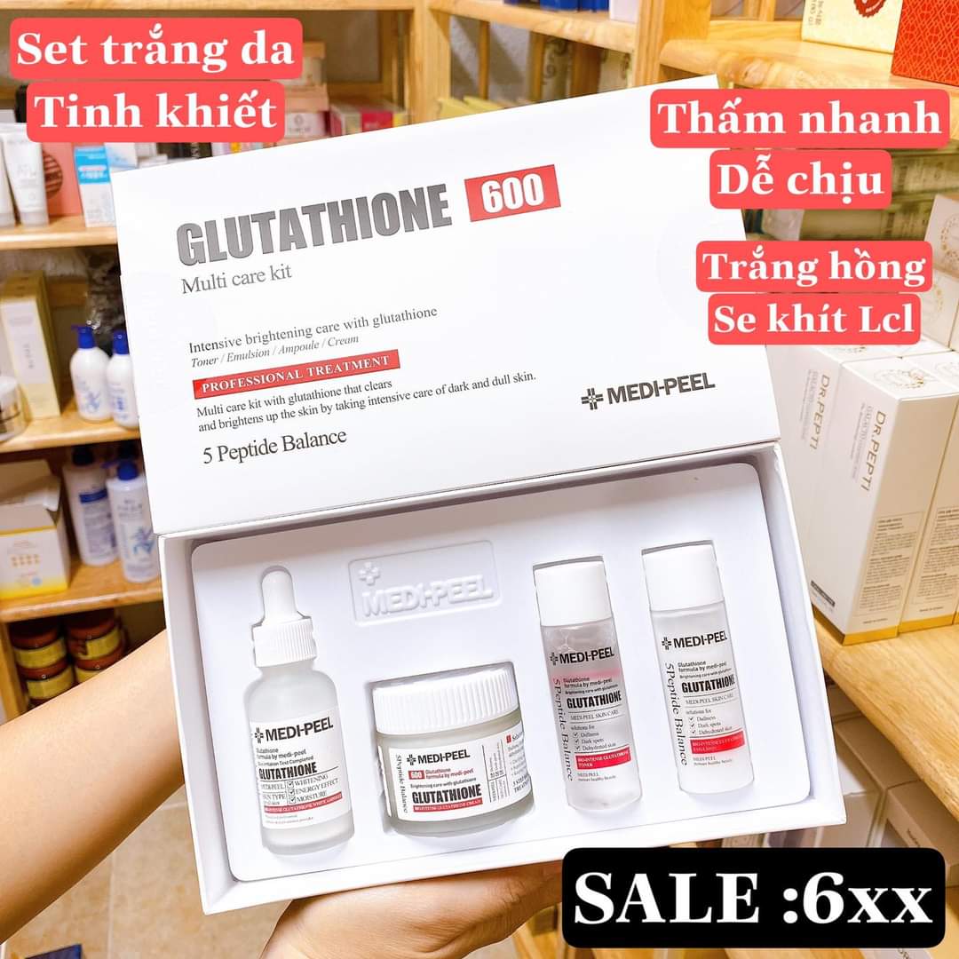 Set trắng mịn, se khít lỗ chân lông 𝐌𝐄𝐃𝐈 𝐏𝐄𝐄𝐋 𝐁𝐈𝐎 𝐈𝐍𝐓𝐄𝐍𝐒𝐄 𝐆𝐋𝐔𝐓𝐇𝐈𝐎𝐍𝐄 𝟔𝟎𝟎 𝐖𝐇𝐈𝐓𝐄 𝐀𝐌𝐏𝐎𝐔𝐋𝐄