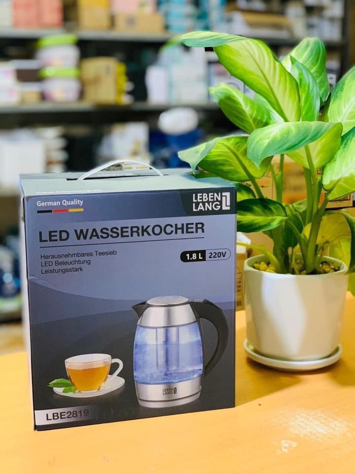 Ấm siêu tốc thủy tinh Lebenlang 1L8 LBE2819