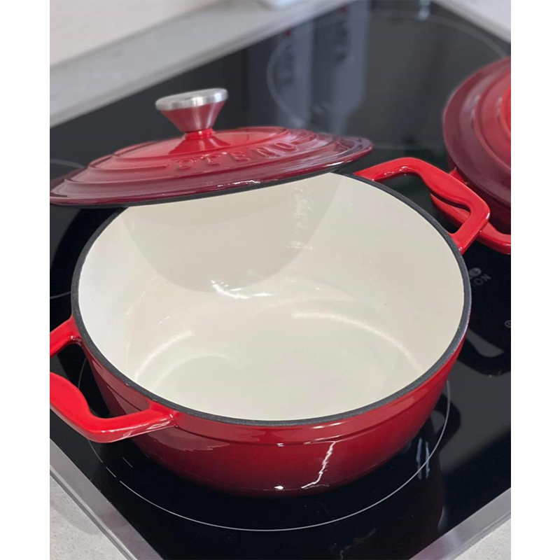 Nồi gang Oceno sâu lòng màu đỏ 22cm