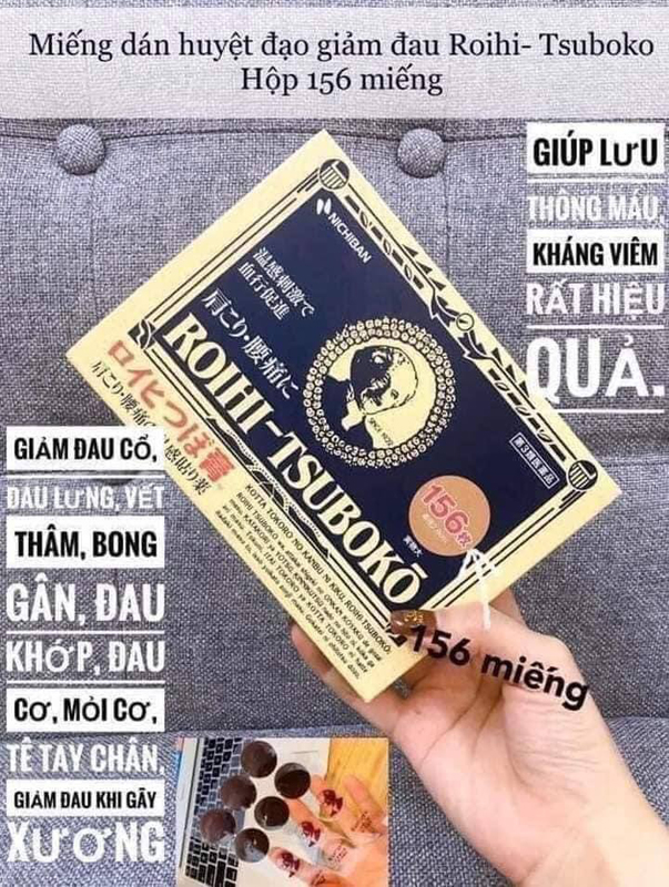 MIẾNG DÁN HUYỆT ĐẠO GIẢM ĐAU ROIHI TSUBOKO- Nhật