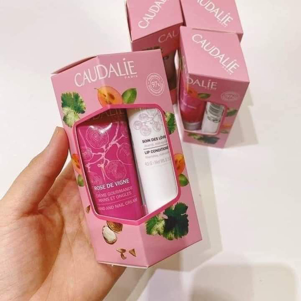 Set kem tay + Son dưỡng Caudalie - Pháp