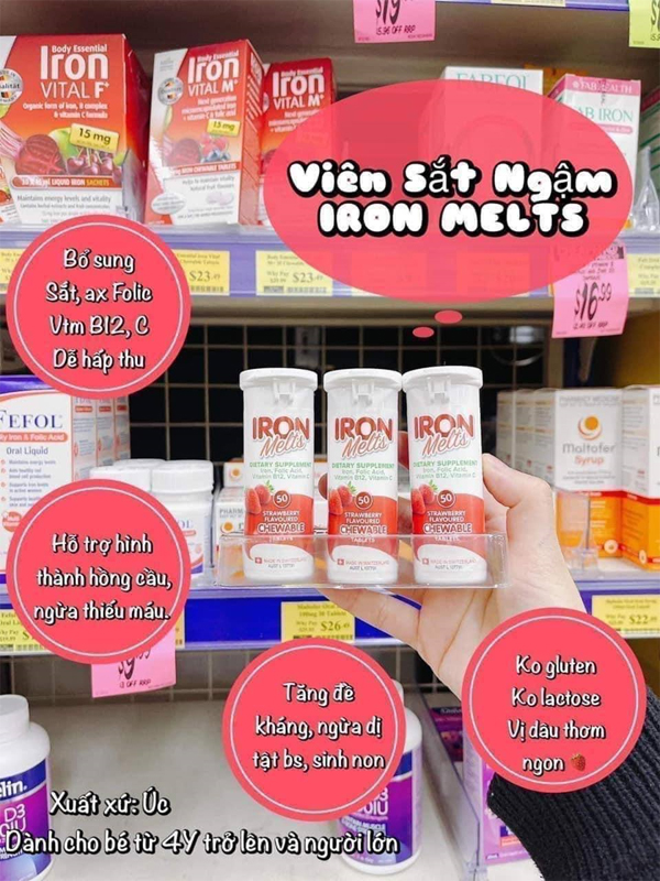 SẮT NGẬM IRON MELTS ÚC - 50 VIÊN