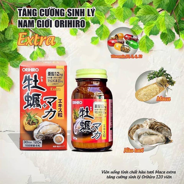 Viên uống tinh chất hàu tươi Extra Maka ORIHIRO 120 viên - Nhật (4v/ ngày)