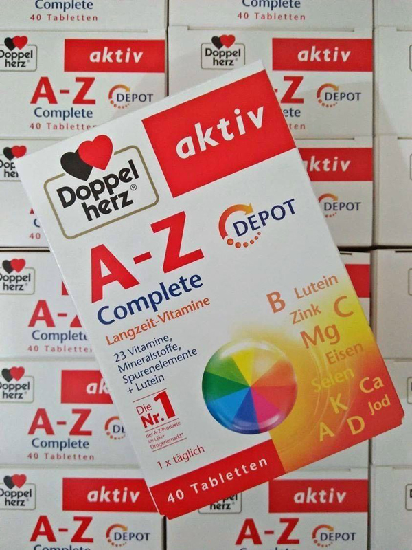 VITAMIN TỔNG HỢP A-Z DOPPELHERZ - Đức (40v, ngày 1v)