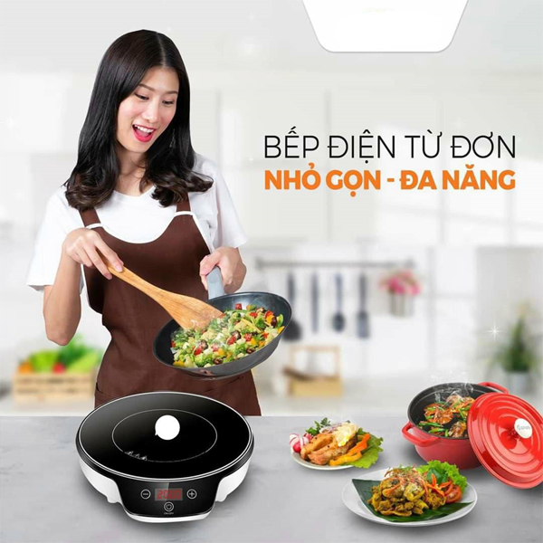 Bếp từ đơn tròn 2000W (SX China)- BH 1 năm