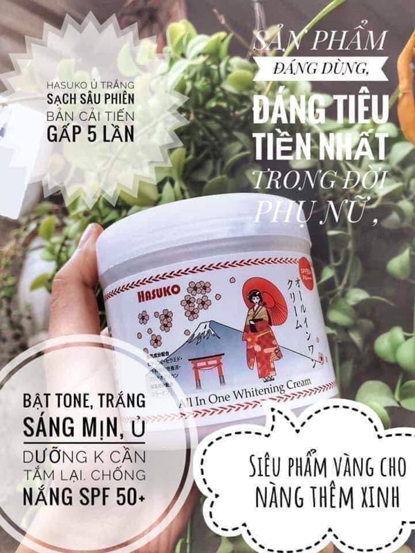Ủ trắng toàn thân tế bào gốc NMN Hasuko 280g- Nhật