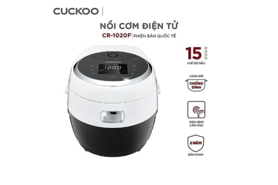 Nồi cơm điện Cuckoo CR-1020 F màu trắng pha đen